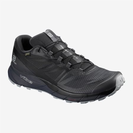 Buty do Biegania Męskie Salomon SENSE RIDE 2 GTX INVISIBLE FIT Czarne - PL 0-OWGI